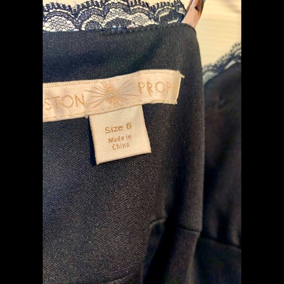 Boston Proper Leopard print, lace trim ruched bodice dress with front side slit - Picture 5 of 6